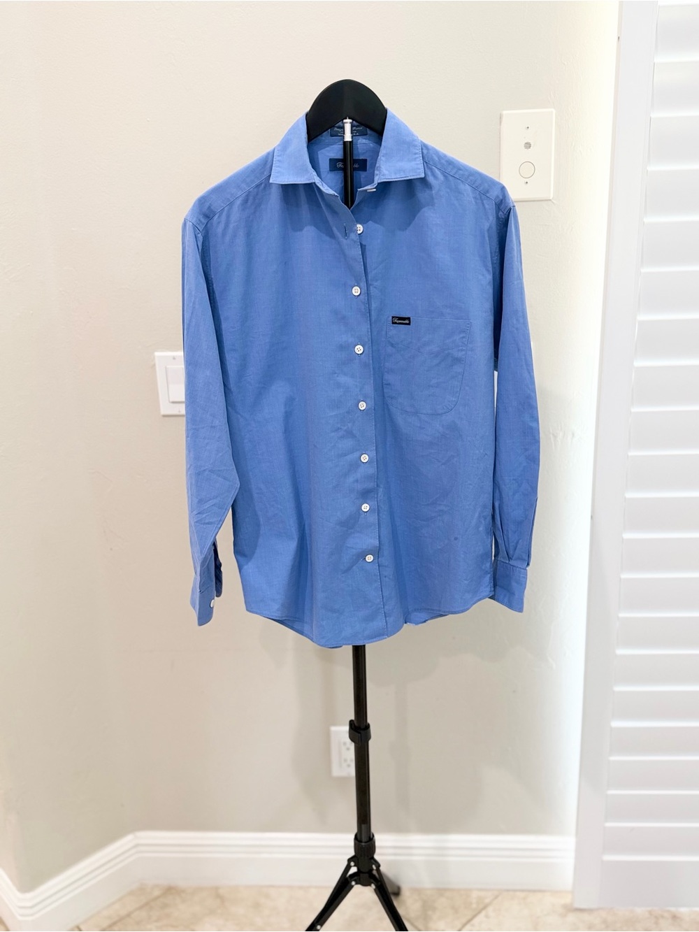 Vintage Façonnable Made in USA 100% Cotton Blue Button Down Shirt